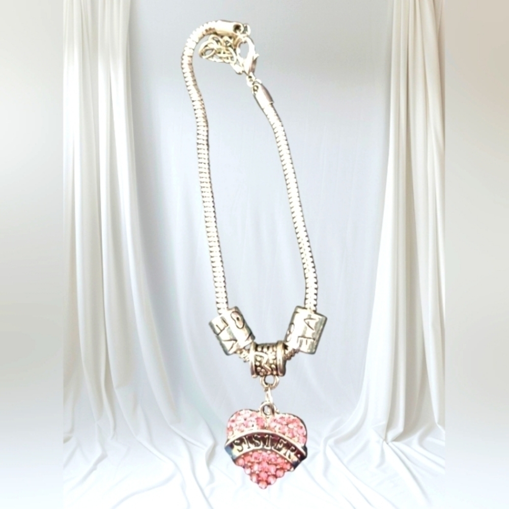 New Rhinestone Heart Charm Snake Chain Y2K Bracelet